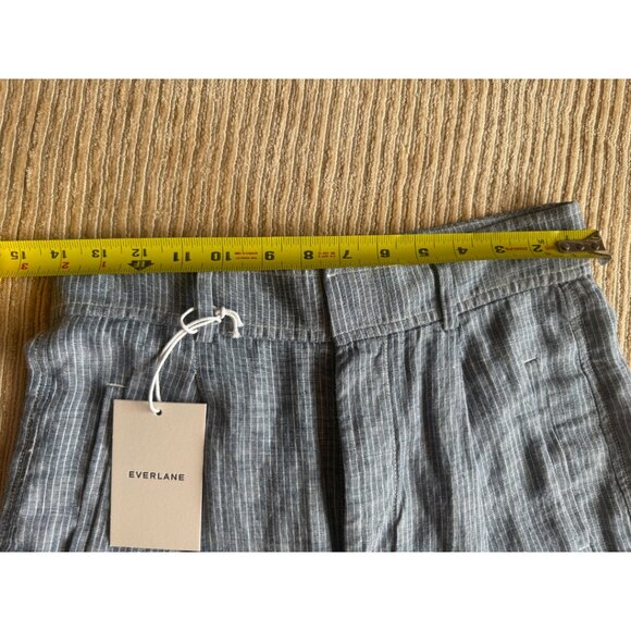 Everlane The Linen Way-High Drape Pant White/Blue Size 2 NWT - Picture 7 of 11